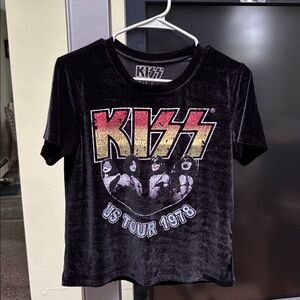 Vintage KISS Velour Women’s Top Sz Small